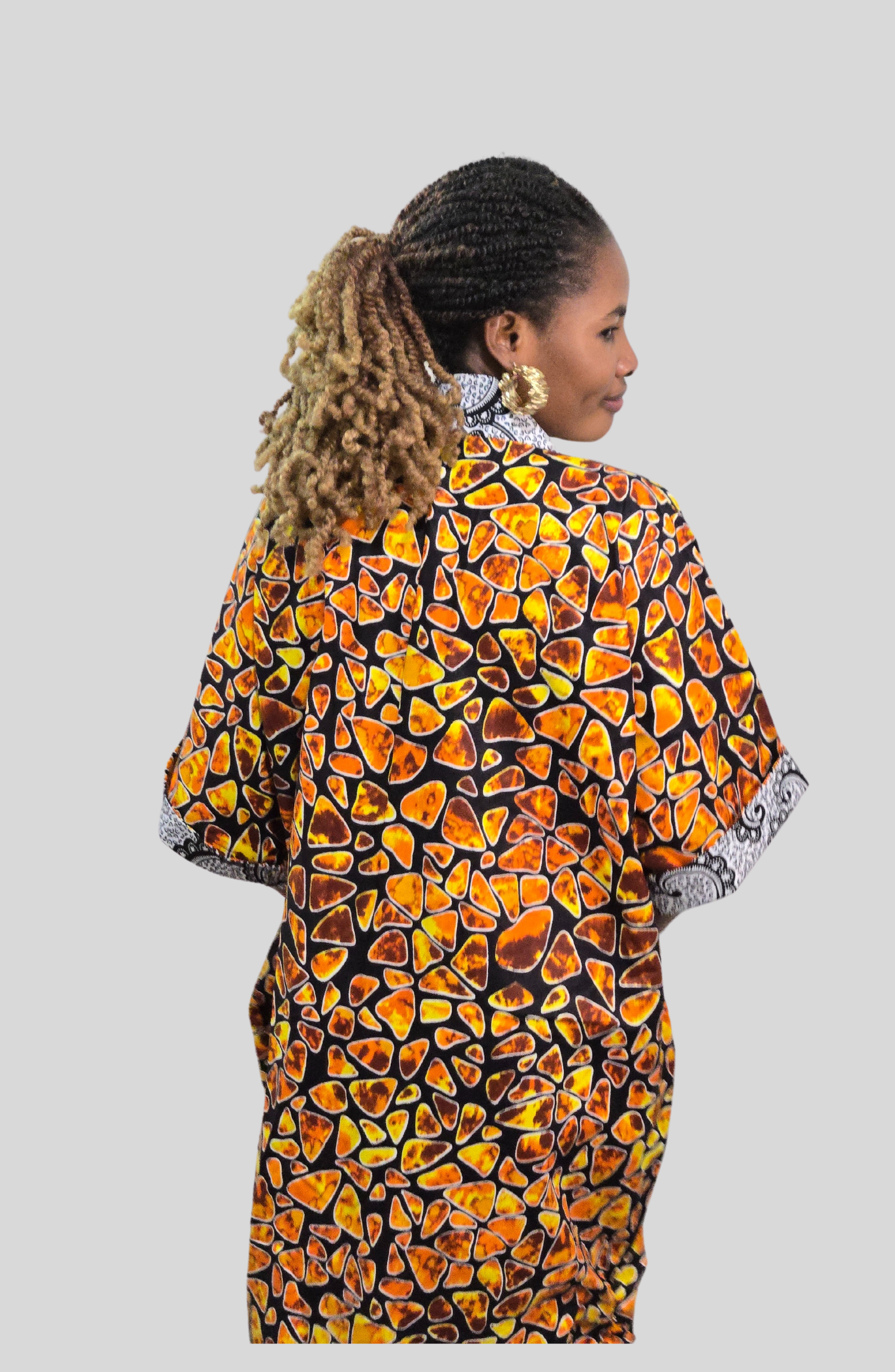 kimono African cotton jacket with Ankara print