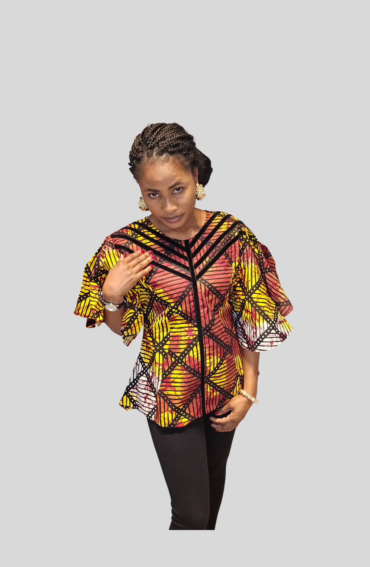 Aanu - Ankara African Prints Peplum Top