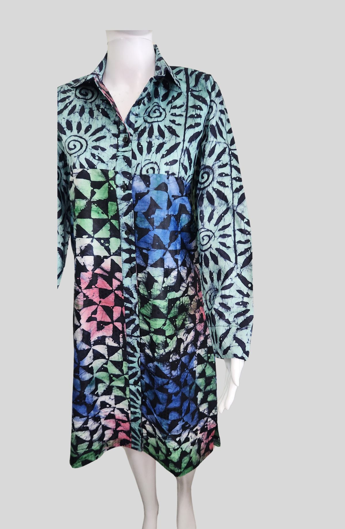 Wemimo - Button-Down Shirt Dress Ankara African Print