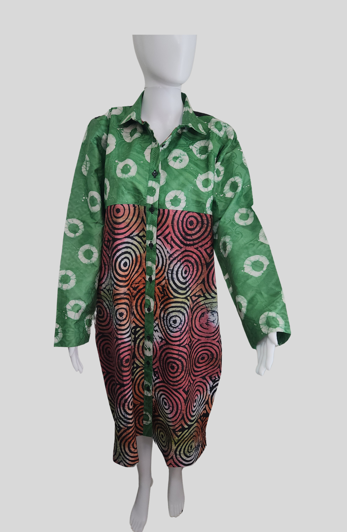 Abioye - Button-Down Shirt Dress Ankara African Print