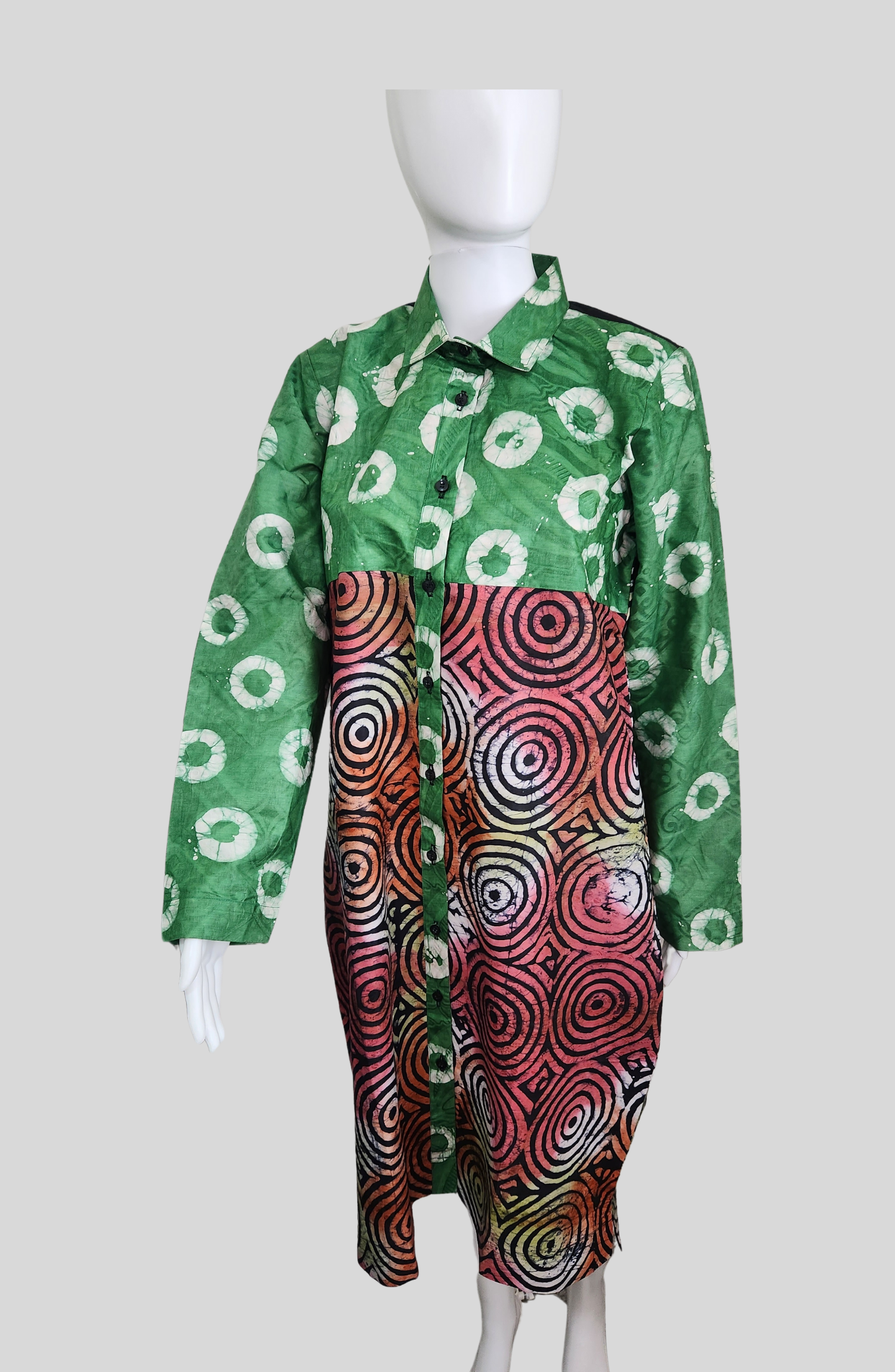 Abioye - Button-Down Shirt Dress Ankara African Print