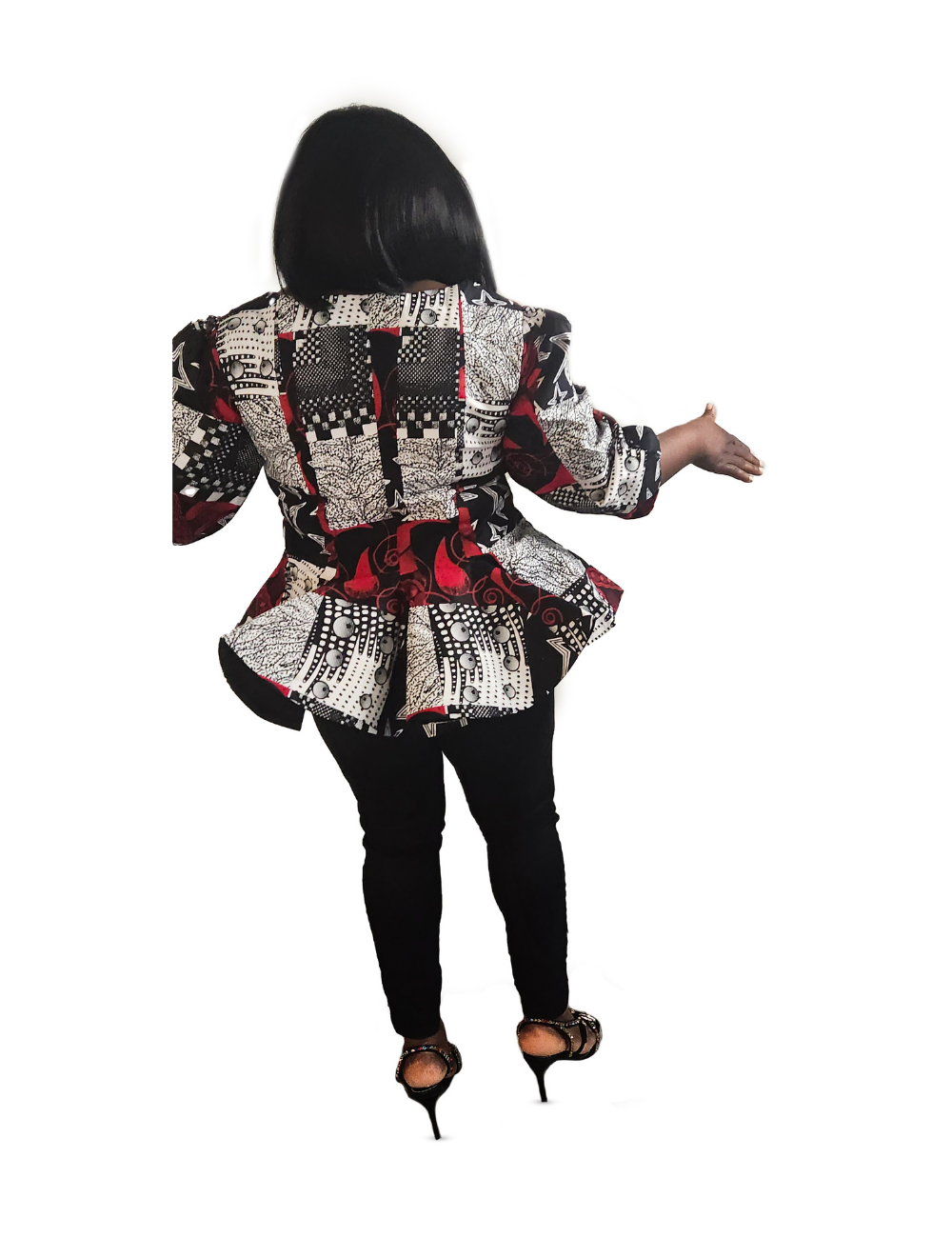 Adeola Ankara Front Zipper Peplum Top