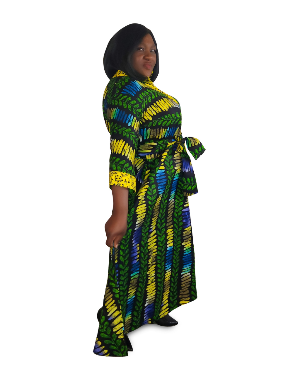 Debby Button Down Ankara Maxi Dress