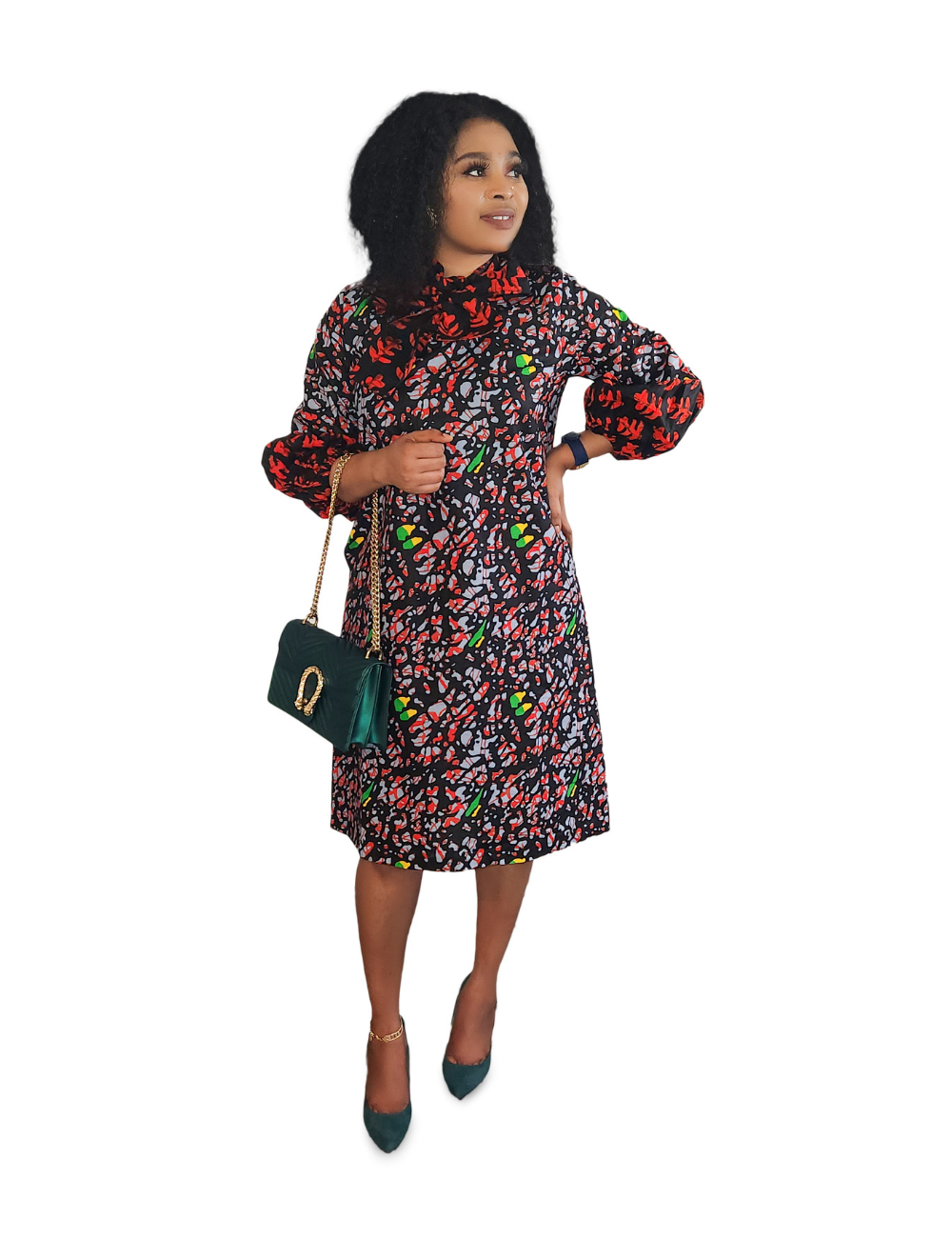 Tolu Puff Hand Ankara Free Dress