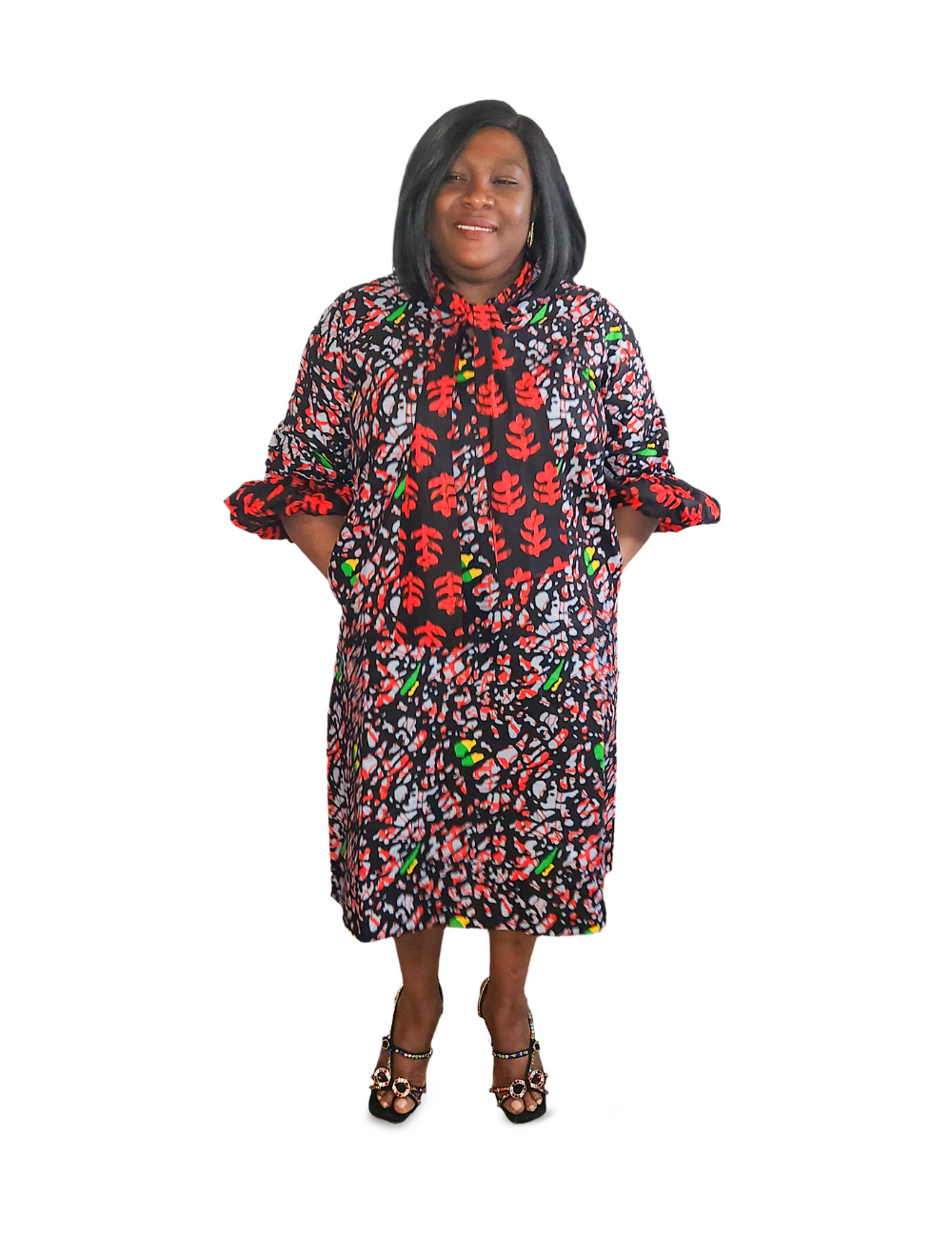 Tolu Puff Hand Ankara Free Dress